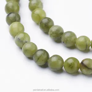 Pandahall 4Mm Olijf Natuurlijke Taiwan Jade Ronde Natuurlijke Energie Steen Kralen