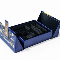 Boîte cadeau rigide de luxe personnalisée à double ouverture avec fermeture magnétique pour bijoux, cosmétiques, emballage haut de gamme