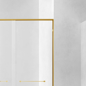 Bàn Chải Sang Trọng Vàng Thép Không Gỉ Đôi Trượt Vòi Hoa Sen Cửa Phòng Tắm Kính Phân Vùng Phòng Tắm Bao Vây - Product Image 2