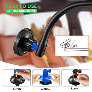 حامل هاتف محمول مغناطيسي عالمي مرن للسيارة بذراع طويل وقاعدة شفط، قابل للدوران 360 درجة لزجاج السيارة الأمامي - Product Image 6