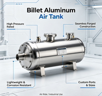Réservoirs d'air en acier inoxydable 316 sur mesure de haute qualité, usinés CNC, pour suspension pneumatique