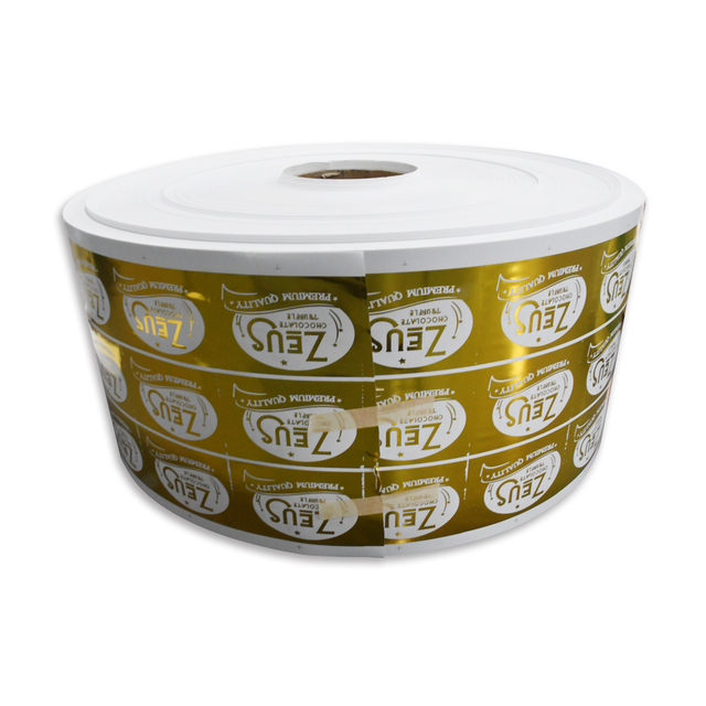 Custom Gold Foil Labels Vinyl Material Label Stickers Roll for Bulk Printing Self-Adhesive Stickers for Chocolate Packaging