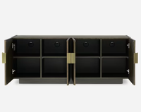 Meuble TV en bois massif de luxe moderne, style rétro antique royal, meuble de rangement pour salon