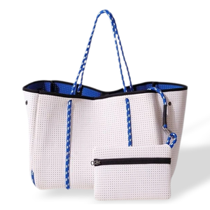 Borsa Tote grande in Neoprene da donna con chiusura a coulisse e decorazione a catene per avventure in spiaggia <span class=keywords><strong>o</strong></span> estive - Product Image 3