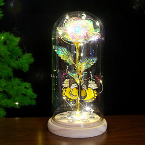 GOLIN colore rosa chiaro di vetro cupola pianta decorativa fiore per mamma donna figlia <span class=keywords><strong>figlio</strong></span> compleanno e regalo di <span class=keywords><strong>san</strong></span> <span class=keywords><strong>valentino</strong></span> festa della mamma - Product Image 4