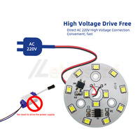 Carte source LED ronde AC220V sans pilote, SMD2835, substrat aluminium, 3000K 6000K, pour réparation et réaménagement de downlights et projecteurs