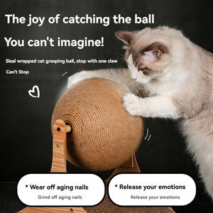 Bolinha Arranhador e Tábua de Arranhar Vertical de Madeira Divertida para Gatos – Resistente ao Desgaste, Não Solta Pelo, Brinquedo para Gatos Atacado - Product Image 3