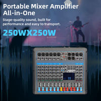 Consola Mezcladora de Audio BHA GT8P de 8 Canales con Amplificador Integrado de 250W*8 Ω, Mezcladora de DJ para Sonido en Vivo, Actuaciones en Escenario y Conferencias