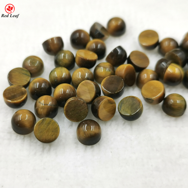 Natural Yellow Tiger Eye Gemstone round Cabochon Loose Beads for Jewelry Making Heat-treated