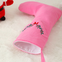Chaussette de Noël en lin doux pour la décoration de la maison, grand intérieur spacieux pour ranger des bonbons, des cadeaux, des petits présents