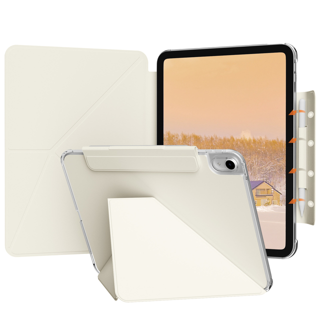 Kenke Premium Shockproof Transparent Magnetic iPad Case Auto Sleep Wake Case with Built-in Pencil Holder for iPad 10 10.9inch