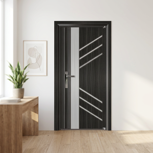 Porte de sécurité française en aluminium, antivol, à battant, avec verre décoratif, étanche et anticorrosion, pour extérieur de villa et appartement - Product Image 3