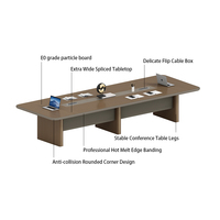 Juego de Mesas y Sillas de Conferencia Ejecutivas de Lujo Moderno, Mesa Modular para Reuniones de Oficina de 3 Metros y 14 Plazas en Guangdong