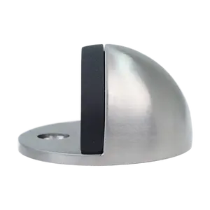 Diameter 44mm 304 Stainless Steel Anti-Collision Thick Rubber Door Stop, Door Holder Door Stops with Quiet Metal Half Sphere