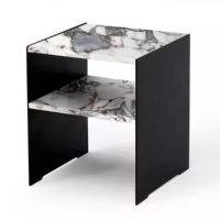SW STONE Marbre Naturel Style Moderne Salon Appartement Côté Table De Chevet Italie Calacatta Viola Fashion Stye