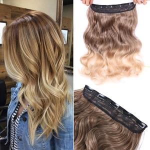 Silike — Extensions de cheveux longs bouclés synthétiques, cheveux longs, queue de cheval avec <span class=keywords><strong>Clip</strong></span>, couleur ombrée, offre spéciale - Product Image 1