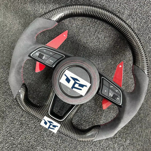 Volante in Fibra di Carbonio e Pelle per <span class=keywords><strong>Audi</strong></span> R8, TT Mk2, Mk3, B8, RS, TTS, TTRS, RS3, RS6, RS4, RS5, RS7, A3, D3, A4, A5, A6, C6, A7, A8, <span class=keywords><strong>A1</strong></span>, Q3, Q5, Q7 - Product Image 1