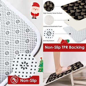 Cortina de Ducha de Poliéster con Diseño de Árbol de Navidad Negro y Dorado, Cortina de Baño con Impresión Digital, Impermeable, Personalizada, Moderna, al por Mayor - Product Image 3