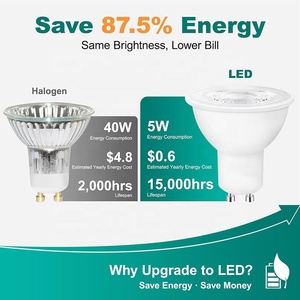 Bombilla LED de Repuesto para Foco, Regulable, GU5.3 MR16 GU10, Piezas para Lámpara Empotrada, 3000K 5W, Luz de Punto con Casquillo Halógeno - Product Image 4