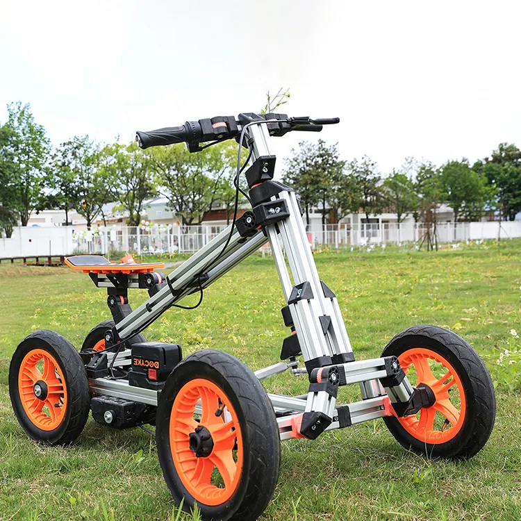 Docyke Unisex elektrikli Go-Kart Ride-On oyuncak yeni varış alaşım jant alaşımlı malzeme elektrik gücü ile çocuklar araba birleştirin