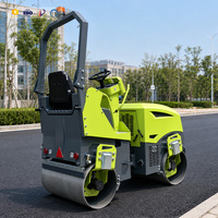 Petit Compacteur Vibratoire Tandem 2 TONNES, Rouleau Compresseur Routier à Double Tambour, Moteur Changfa pour l'Entretien des Chaussées en Asphalte et du Sol