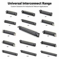 90 °   Conector D-SUB Hembra Serie 57BR de Ángulo Recto HD con Soporte Z Integrado Remachado y Orificios de Montaje Planos para Control Industrial