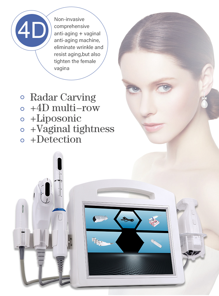 4D Ultra Face Lift Hi Fu Anti-aging Beauty Machine With 4 Handles 5 Handles One Shoot 12 Lines