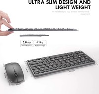 Set Keyboard dan Mouse Kombo Keyboard nirkabel, kompak ukuran penuh ramping Mode ganda Multimedia ajaib dapat diisi ulang