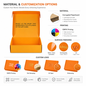 Custom Printed Recycled Materials Square Orange Corrugated Mailer <b>Box</b> Bright Color Shipping Packaging <b>Box</b> with Inner Print - Product Image 3