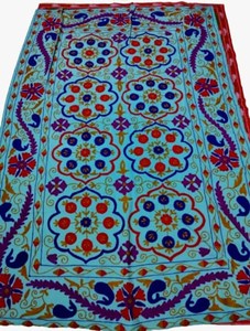 Embroidery Suzani <b>Throw</b> Wall Hanging Boho Home Decor Table Cloth Ethnic <b>Bed</b> <b>Cover</b> Indian Luxury Blanket - Product Image 3