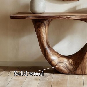 Mesa <span class=keywords><strong>Consola</strong></span> <span class=keywords><strong>Vintage</strong></span>, Mesa de Estilo Rústico con Tablero de Madera Maciza, Muebles Hechos a Mano, Mesa de Salón, Regalo de Inauguración - Product Image 4