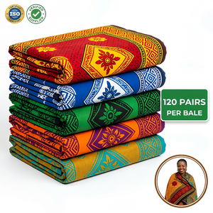 Tissu en polyester brossé lourd <span class=keywords><strong>Leso</strong></span> Khanga fabriqué en Chine pour auvents et rideaux, motif africain, prix abordable - Product Image 3