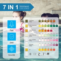 Bandelettes de test multiparamètres 7-en-1 pour piscine, 50 unités, kit de test de chlore, pH, dureté et eau salée pour piscine, spa et bain à remous