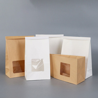 Sacs à biscuits en papier kraft brun ou blanchi avec fenêtre pour gâteaux et pâtisseries