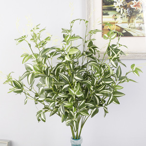 QIHAO Trachelospermum Jasminoides Artificial, Hojas Verdes de 5 Ramas, Plantas Decorativas de Interior para el Hogar, Accesorios para Bodas - Product Image 2