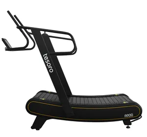 商业用途非机动自备动力健身房健身空气跑步机弯曲跑步机有氧训练