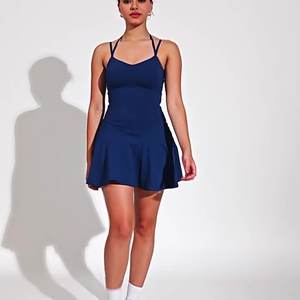 La gonna da Tennis sportiva corta Casual a-line da donna con dettaglio di bretelle e tasca traspirante impedisce l'esposizione - Product Image 4