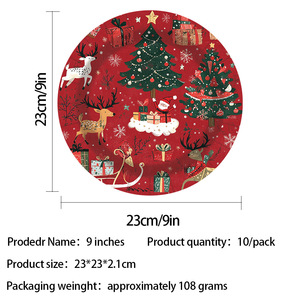 Nuevo Juego de Vajilla Desechable con Temática Navideña Moderna para 10 Personas, Ecológico, Impresión en Serigrafía de 4 Colores - Product Image 3