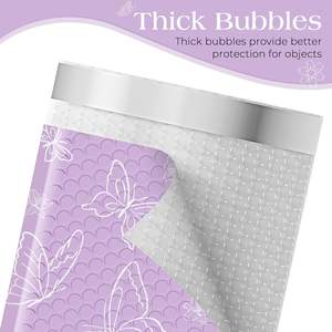 Bolsa de <span class=keywords><strong>Correo</strong></span> con Burbujas con Estampado de Mariposas, Color Morado, Resistente a Impactos y al Agua, Bolsa de Embalaje para Logística de Comercio Electrónico - Product Image 5