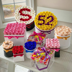 2024 Idea di regali per la festa della mamma stabilizzata l'infinito per sempre Dose di rose con profumo all'ingrosso di lusso eterno fiore conservato In scatola - Product Image 1