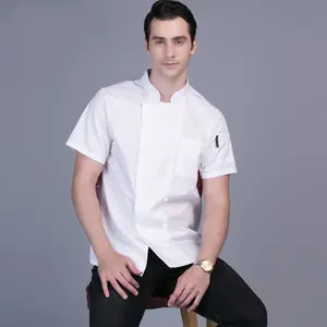 廉价设计意大利厨师白色厨房男士厨师统一夹克