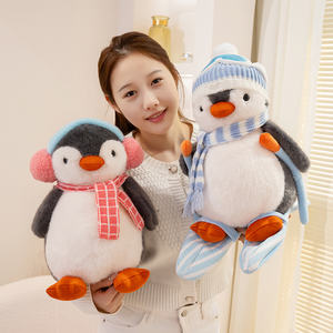 ตุ๊กตาเพนกวินขนนุ่มมาใหม่ ของขวัญคริสต์มาส ตุ๊กตาของเล่นนุ่มสำหรับเด็ก ตุ๊กตาเพนกวินคู่รักพร้อมผ้าพันคอ - Product Image 3