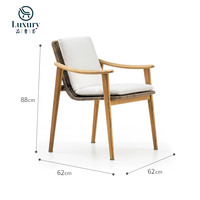Chaise de jardin en teck moderne, confortable et durable - Mobilier d'extérieur imperméable pour salle à manger et terrasse d'hôtel