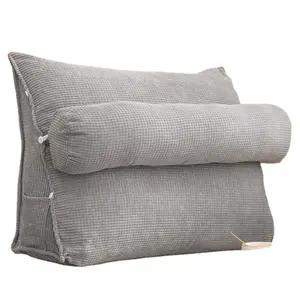 Moda portátil suave extraíble lavable con bolsillo lateral con cuello almohada cama descanso salón cojín