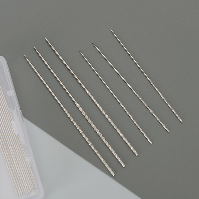 Hand-Rolled Knurled Needles with Hemming Threaded Heads Hardened Carbon Steel Sewing Snag Repair Needles