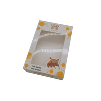 Boîte d'emballage en Silicone pour bébé, anneau de dentition personnalisé, bavoir de sucette, produit, boîtes en papier, cadeau avec fenêtre transparente