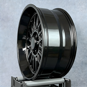 Cerchi in Lega Forgiata per Auto Sportive e Fuoristrada, 20-24X12-14 Pollici, 2 Pezzi, Nero Lucido con Bordo Profondo - Product Image 1
