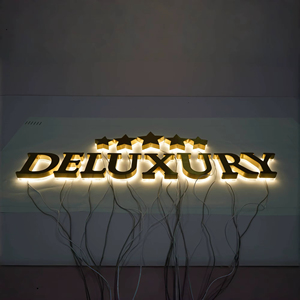 Enseigne lumineuse LED extérieure en acier inoxydable avec lettres en acrylique rétroé<span class=keywords><strong>clair</strong></span>ées, logo métallique sans joint, caractères lumineux LED - Product Image 5