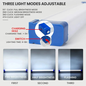 Tube lumineux LED magnétique rechargeable par USB, lampe de camping d'urgence, lampe de nuit pour extérieur - Product Image 6