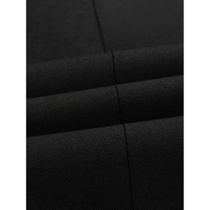 T-shirt classique décontracté pour homme, noir uni, avec poches latérales et arrière, coupe droite, 100% polyester, respirant, écologique - Product Image 5